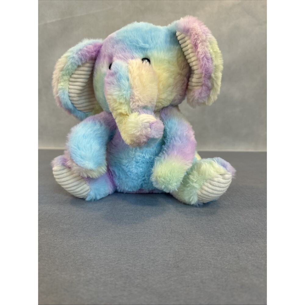 Spark Create Imagine Elephant Multicolor Tie Dye Rattle Crinkle Toy Plush 9"